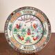 Ancien Assiette Plat Porcelaine Canton Décor Cos famille Rose