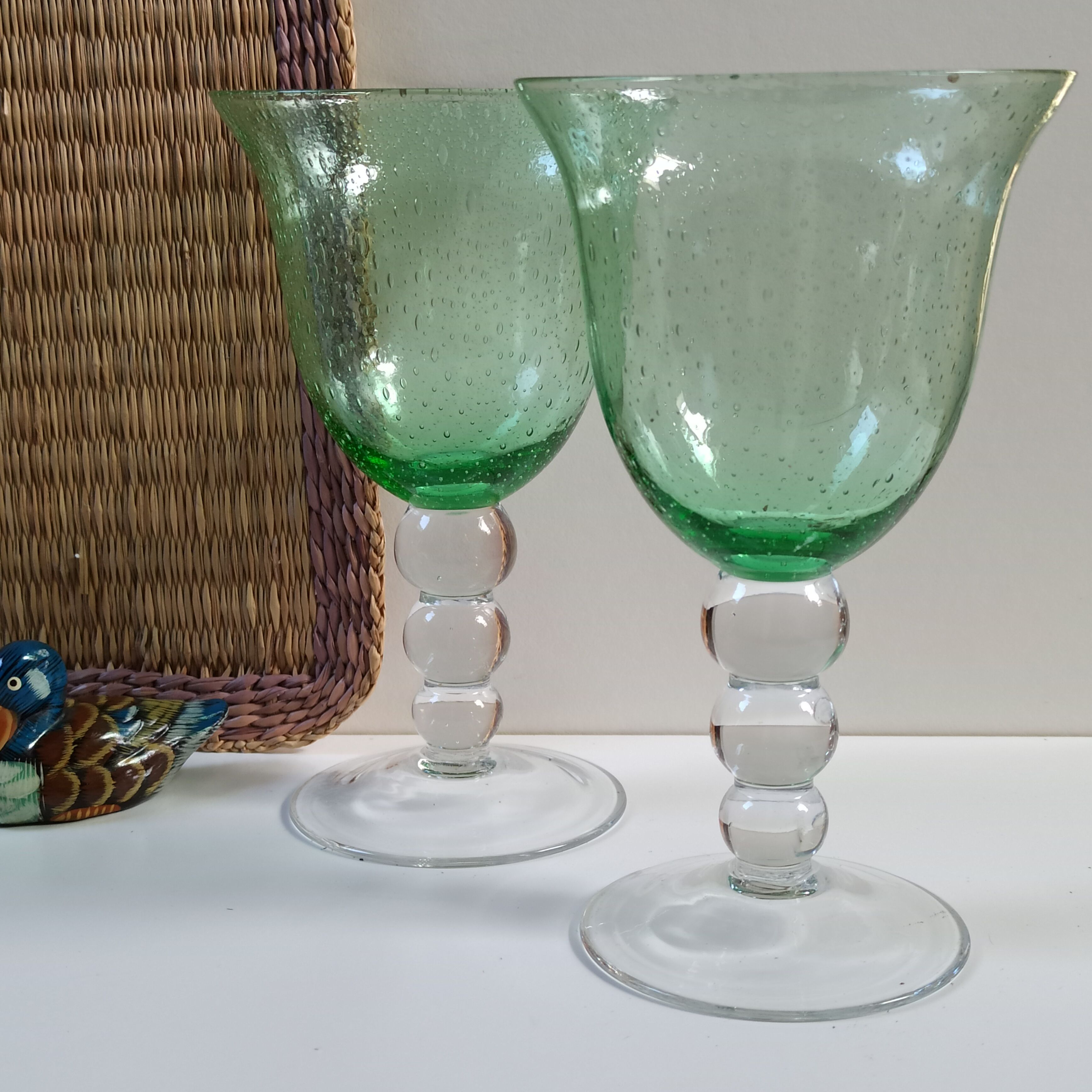 Bubbled foot glasses 16 cm