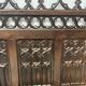 Gothic style carved oak chest bench, 19th century