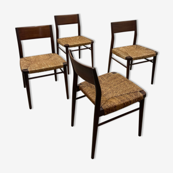 4x MidCentury Papercord Chairs by Hartmut Lohmeyer for Wilkhahn
