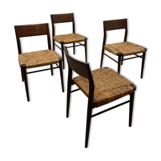 4x MidCentury Papercord Chairs by Hartmut Lohmeyer for Wilkhahn