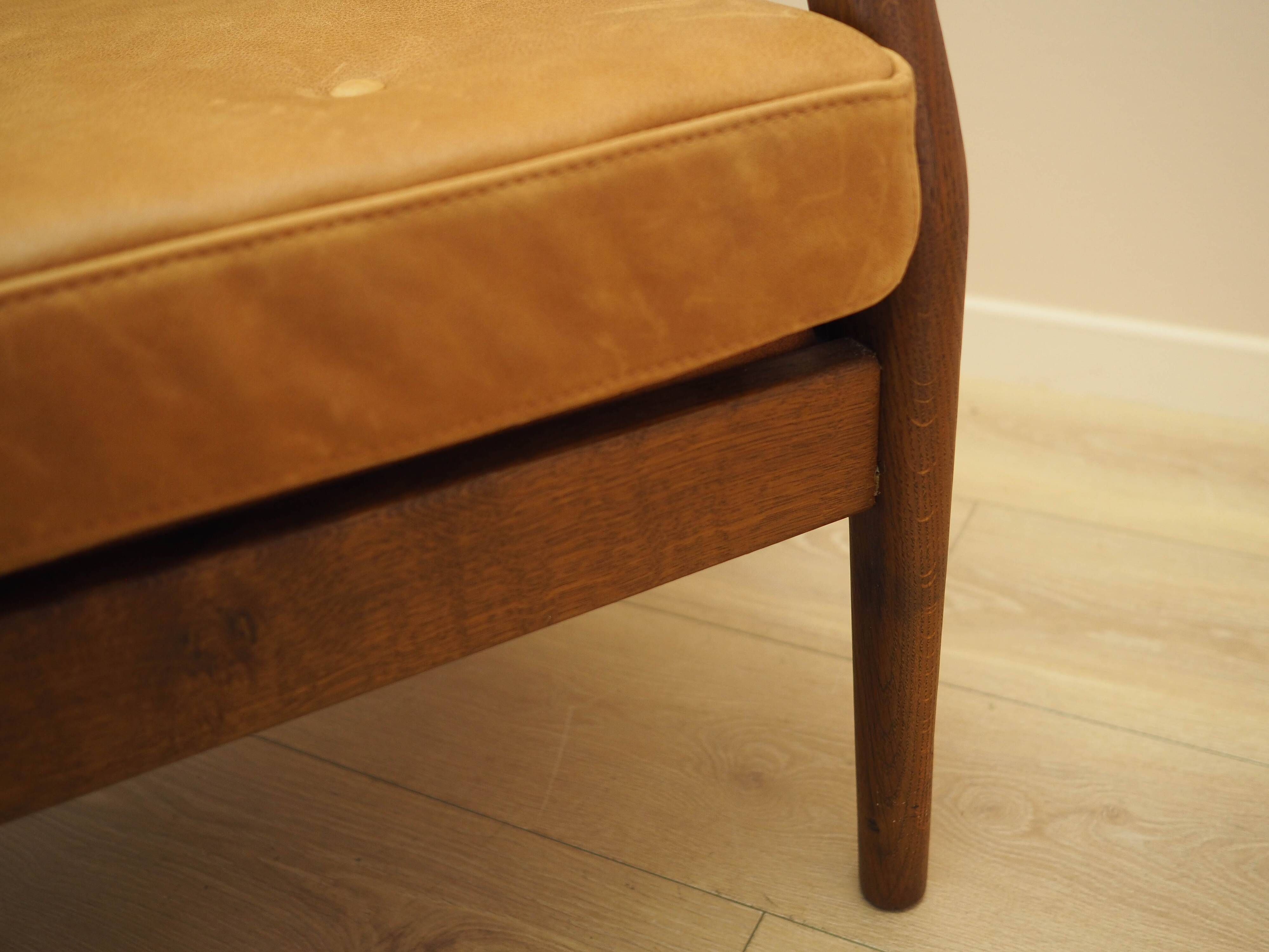 Danish oak sofa with leather upholstery, 1960s