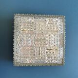 Square ceiling light in chisled glass