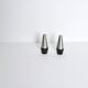 Danish Modern Pair of Rosewood and Stainless Steel Salt and Pepper Shakers
