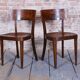 Art Deco Czech Chairs in Beech and Walnut from Thonet, 1940s, Set of 4