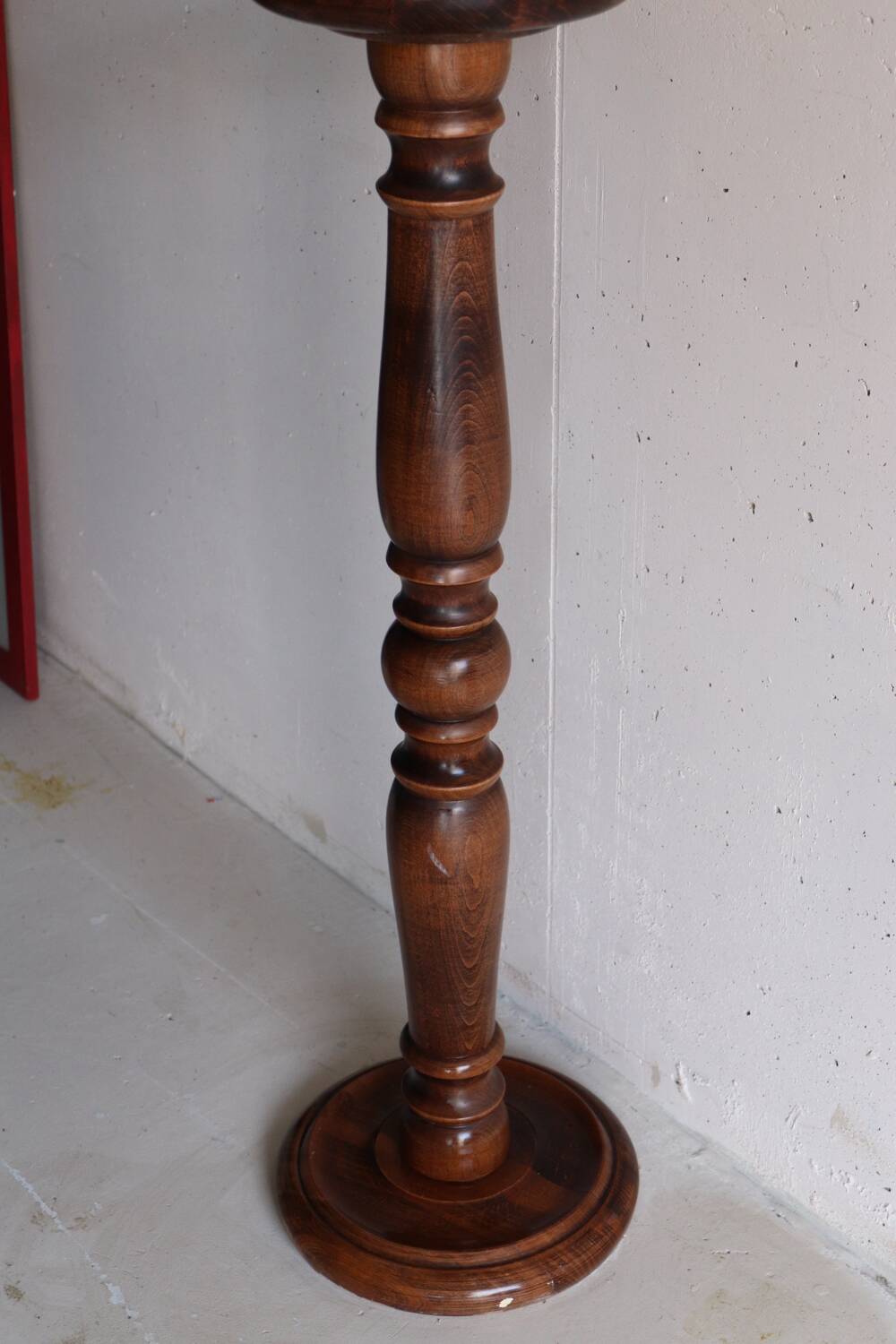 Ancient turned wooden pedestal