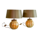 Paire de lampes de table en verre laqué faites à la main en France, années 1970