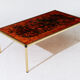 Vintage coffee table in brass and glass