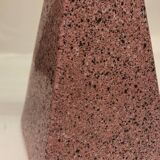 Pyramidal lamp base in Brussels porcelain with pink terrazzo effect