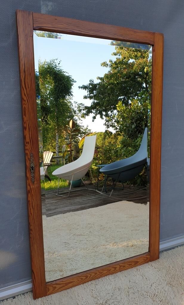 Beveled Ice Pine Door Mirror 64X120