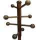 Vintage Wooden Sputnik Design Freestanding Coat Rack, 1970s, Brown