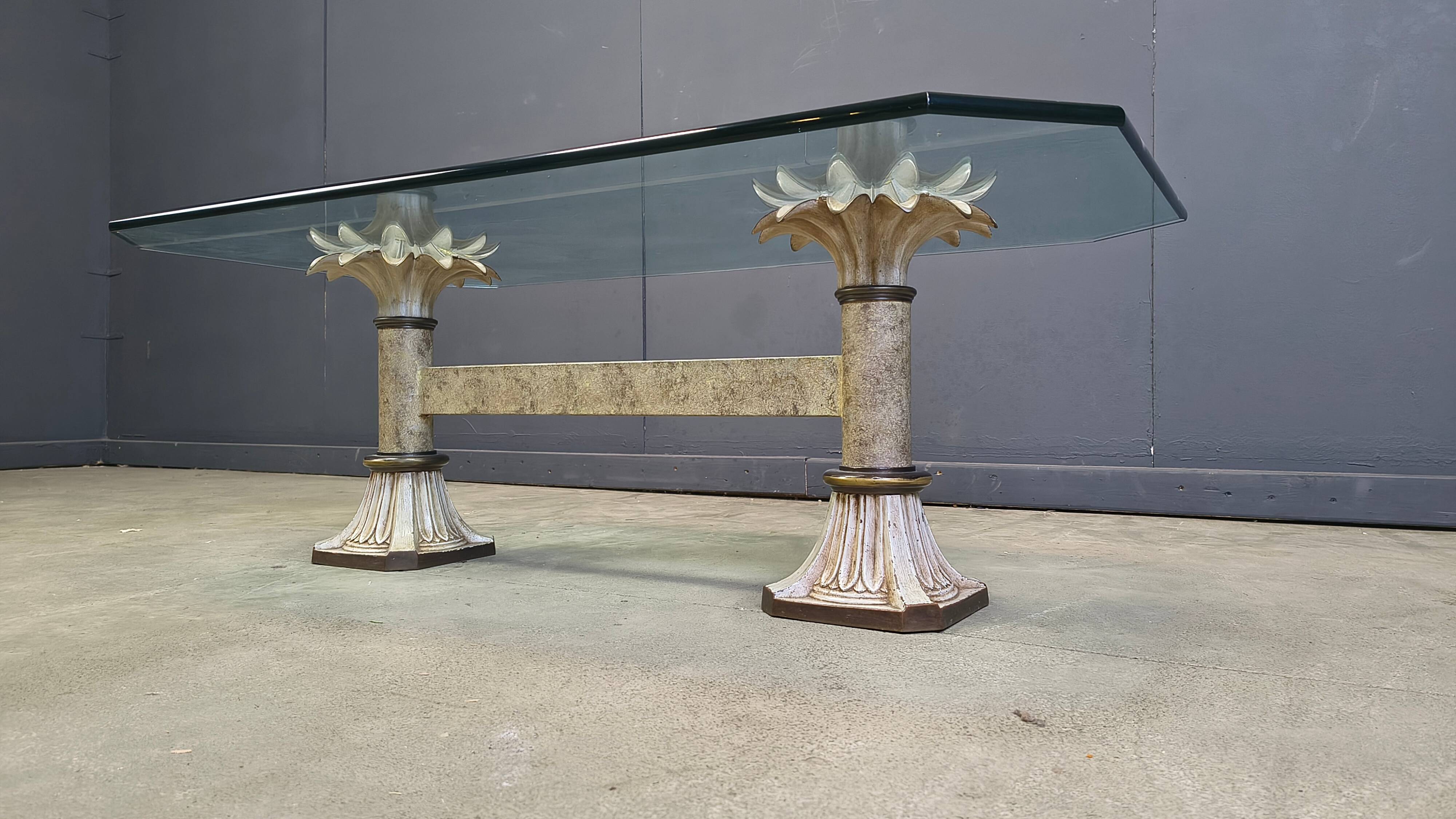 Vintage cast iron flower coffee table, 1960s