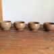 4 stoneware coffee cups