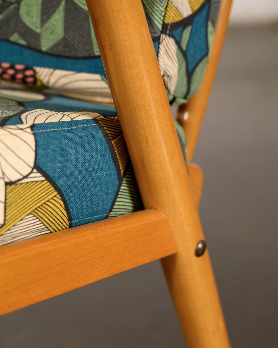 Boomerang armchair Thévenon fabric