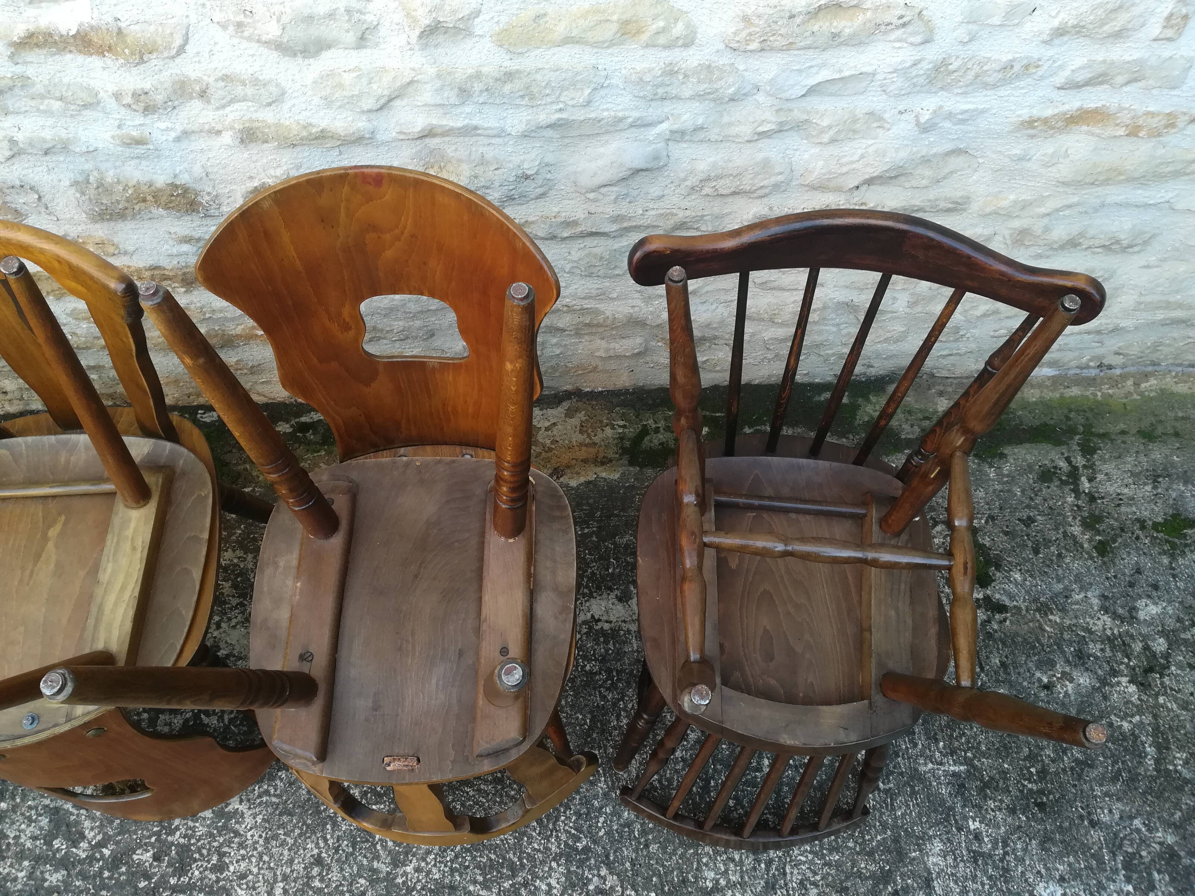 Mismatched bistro chairs