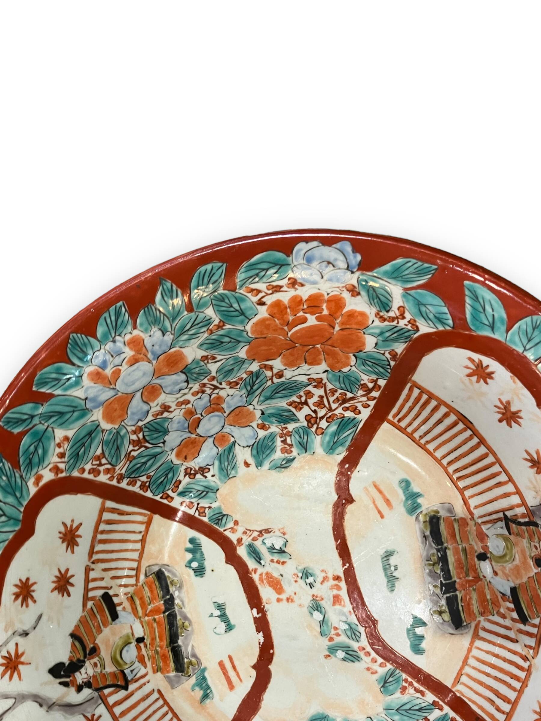 Huge porcelain cup of Imari XIXth Samurai decoration