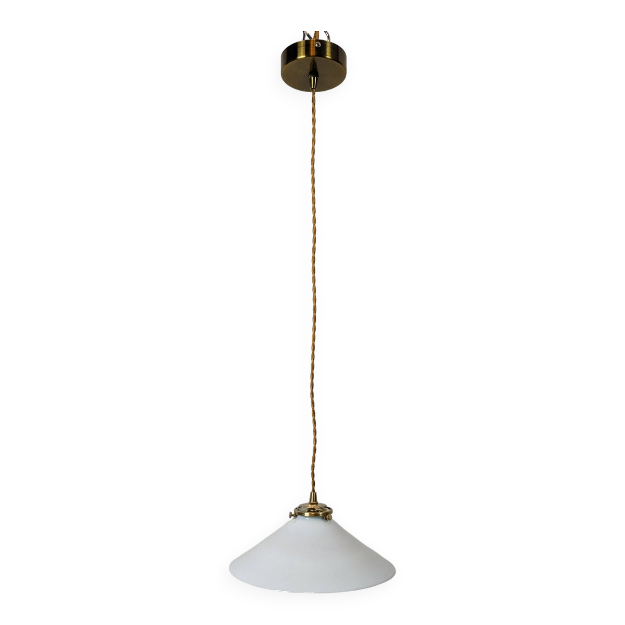 Vintage white opaline pendant light