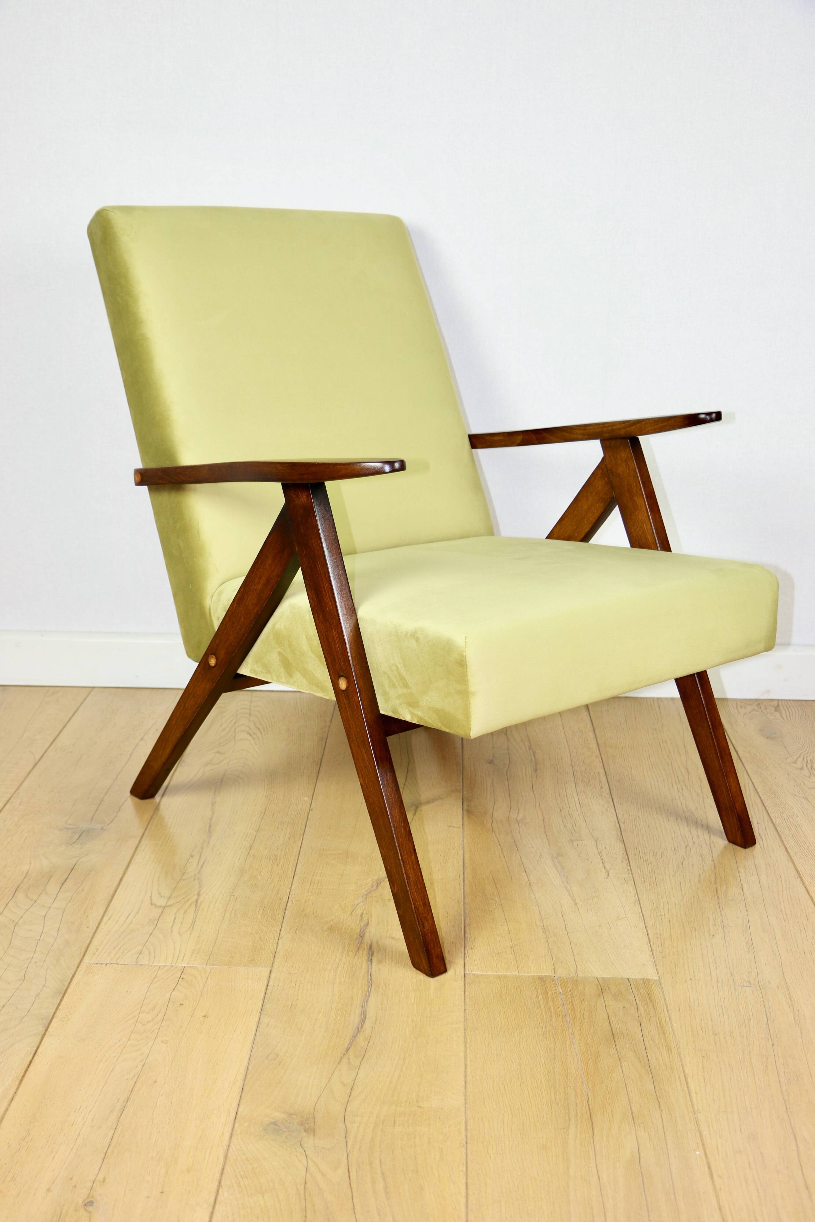 B-310 VAR armchair green olive velvet - light