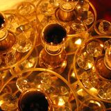 Lampe murale doré, cristaux de verre des années 1960