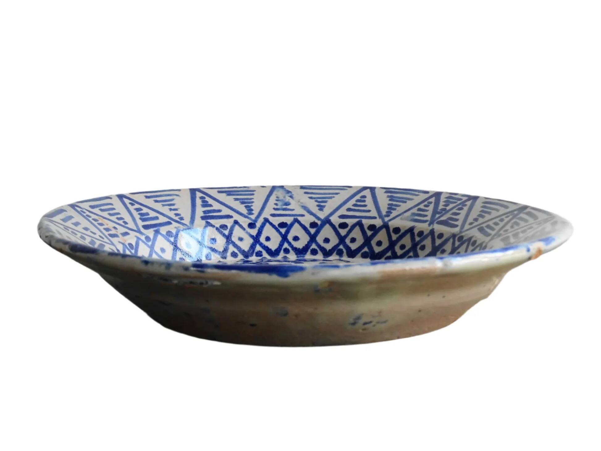 Bol Fajalauza espagnol bleu antique à grenade