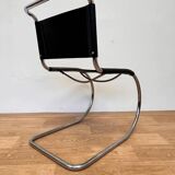 Chrome leather Bauhaus chair Thonet MR 10 by Ludwig Mies van der Rohe - 1980s