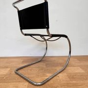 Chrome leather Bauhaus chair Thonet MR 10 by Ludwig Mies van der Rohe - 1980s