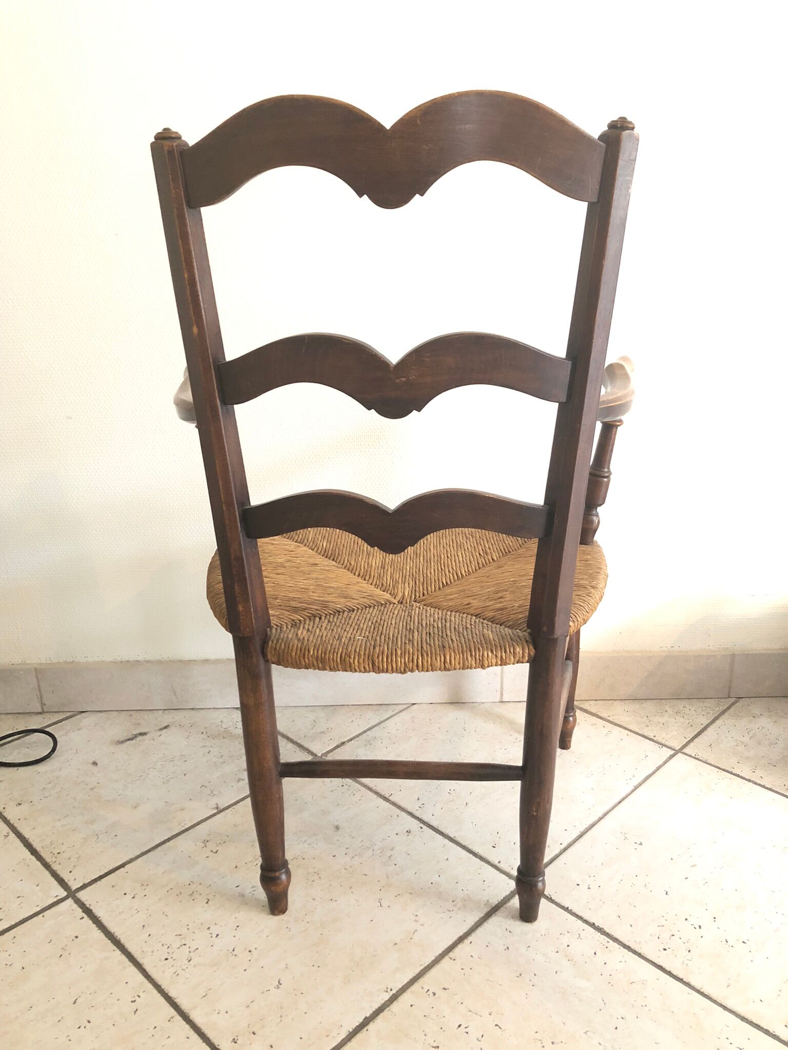 Fauteuil paillé fin XIX