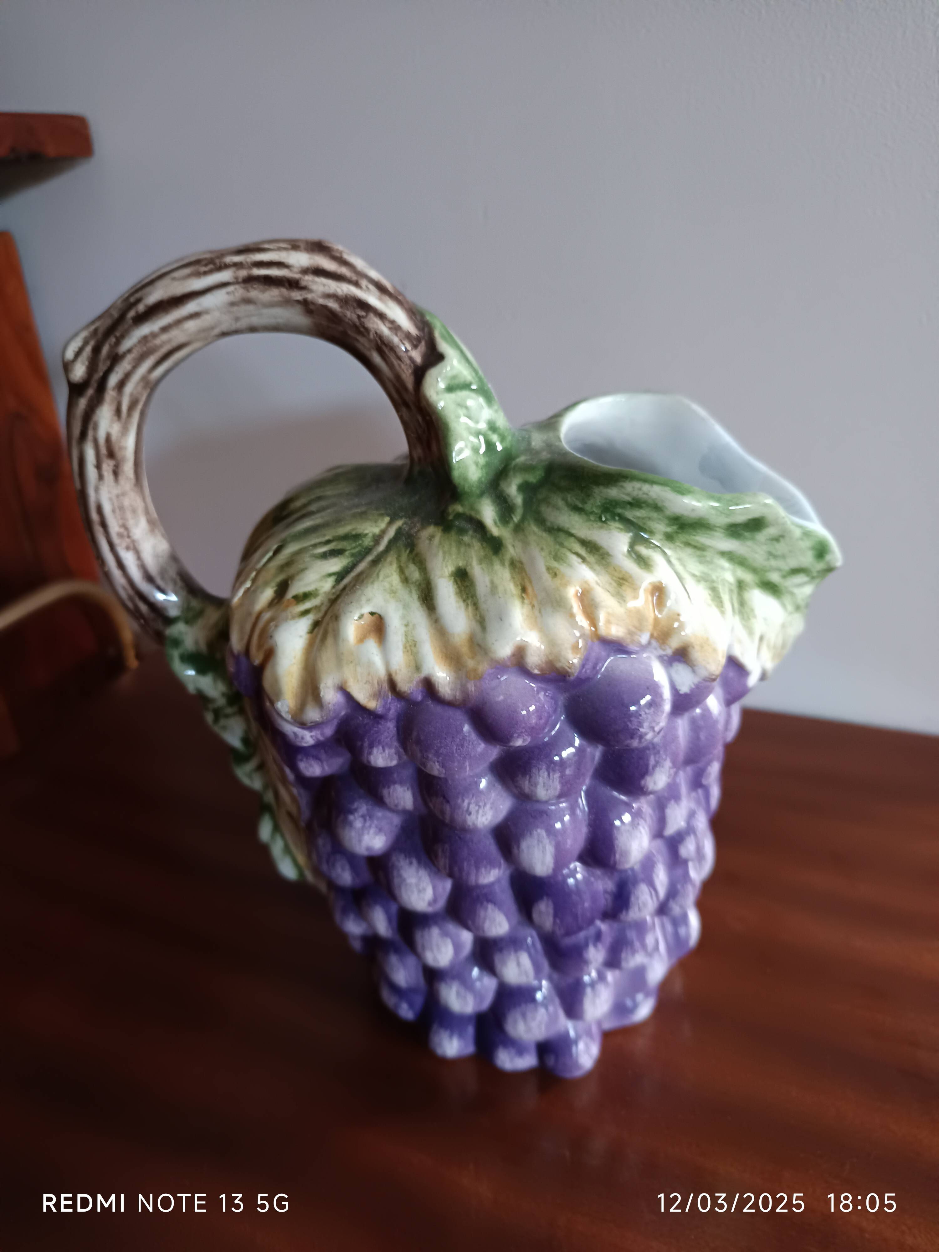 Antique grape-shaped slip pitcher