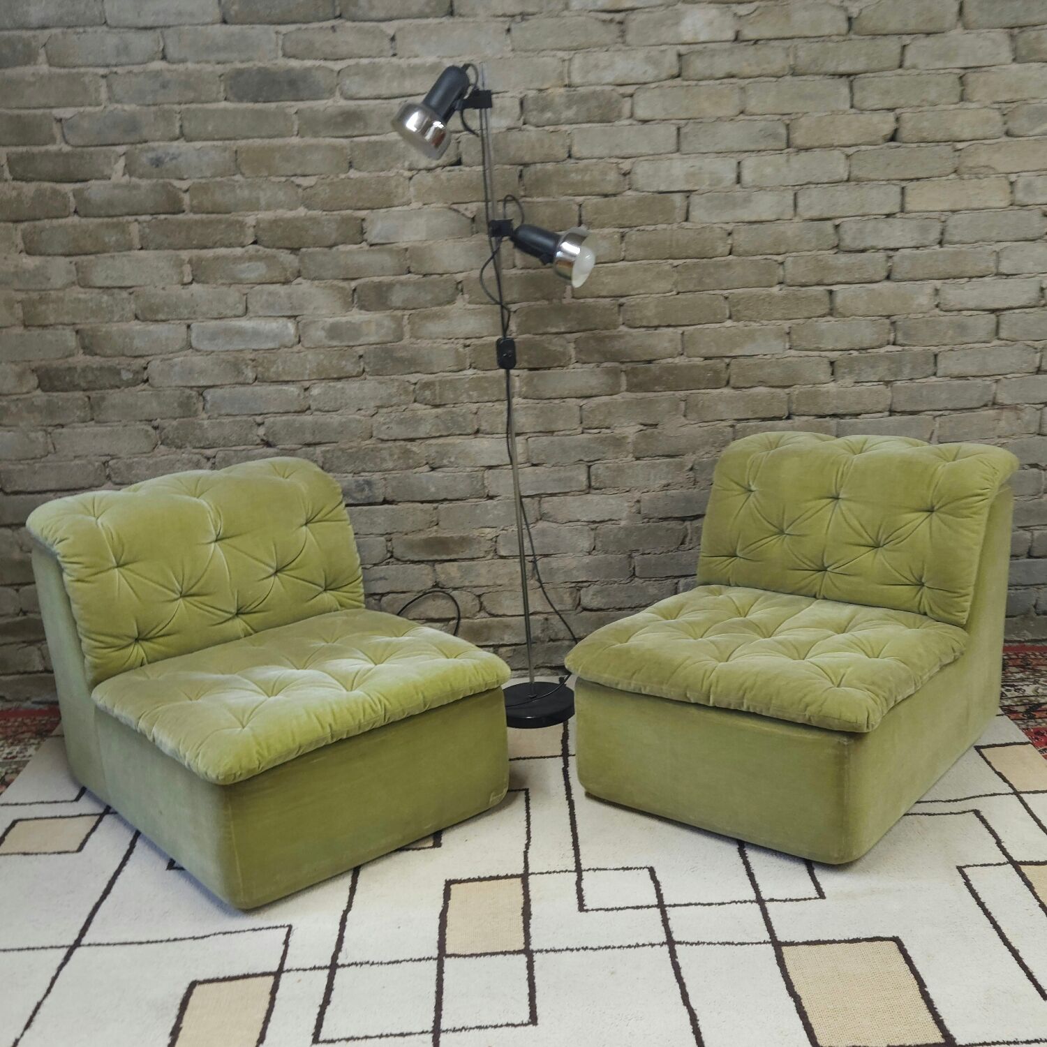 Pair of velvet armchairs from the 1970s