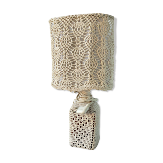 Lampe de chevet boho crochet des années 70