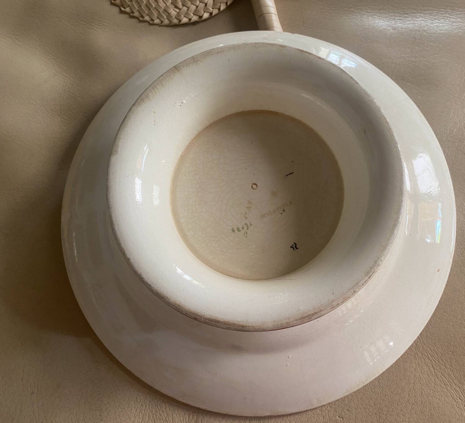 Mounted ironstone plate stamped Wedgwood