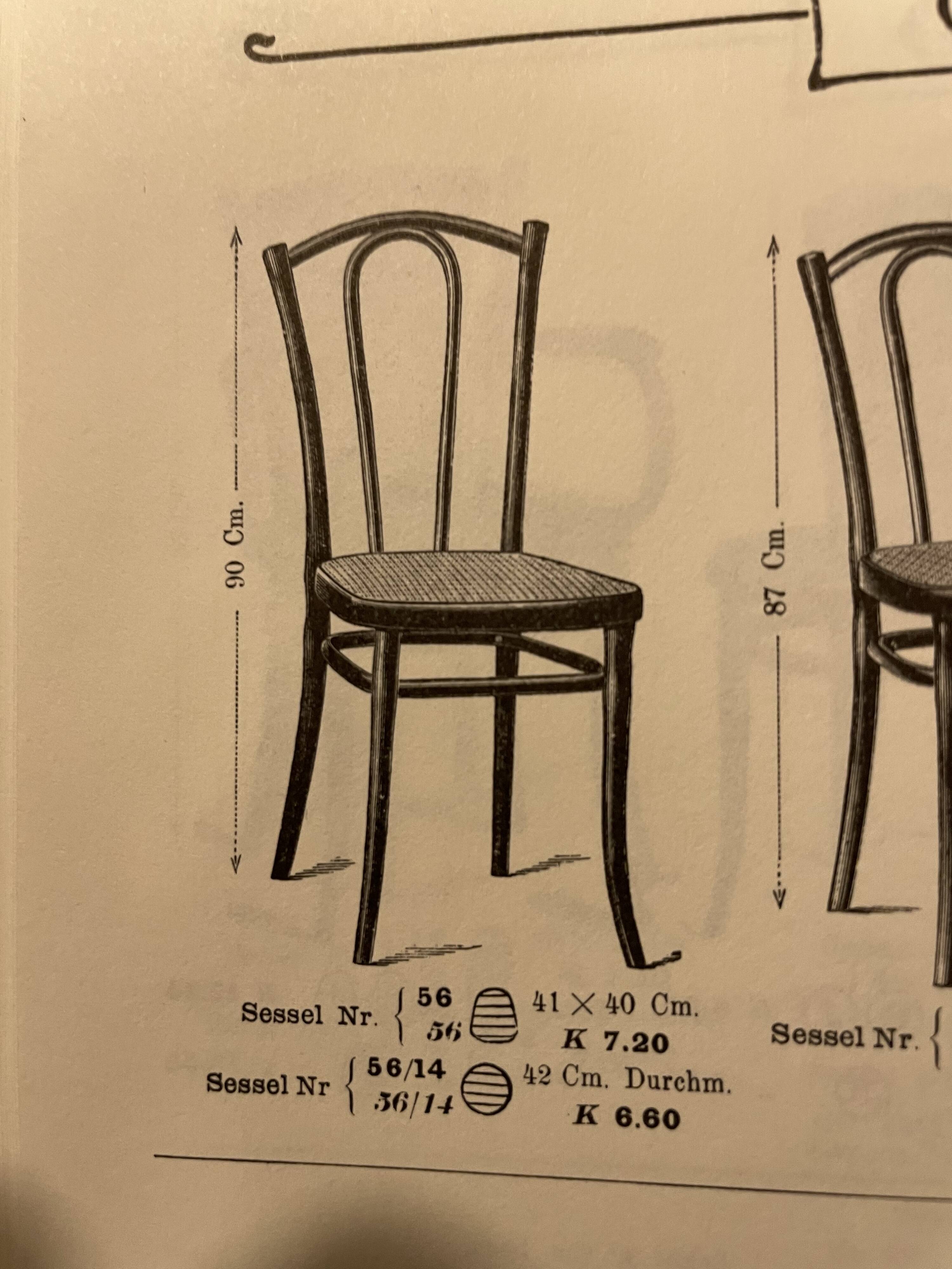 Suite of 8 chairs bistro Thonet number 56