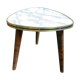 Small tripod table compass feet in formica marbled effect and brass strapping Vintage 50s 60s