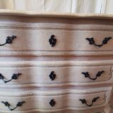 Curved chest of drawers raw oak 3 drawers