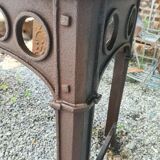 Industrial console table in cast iron and marble