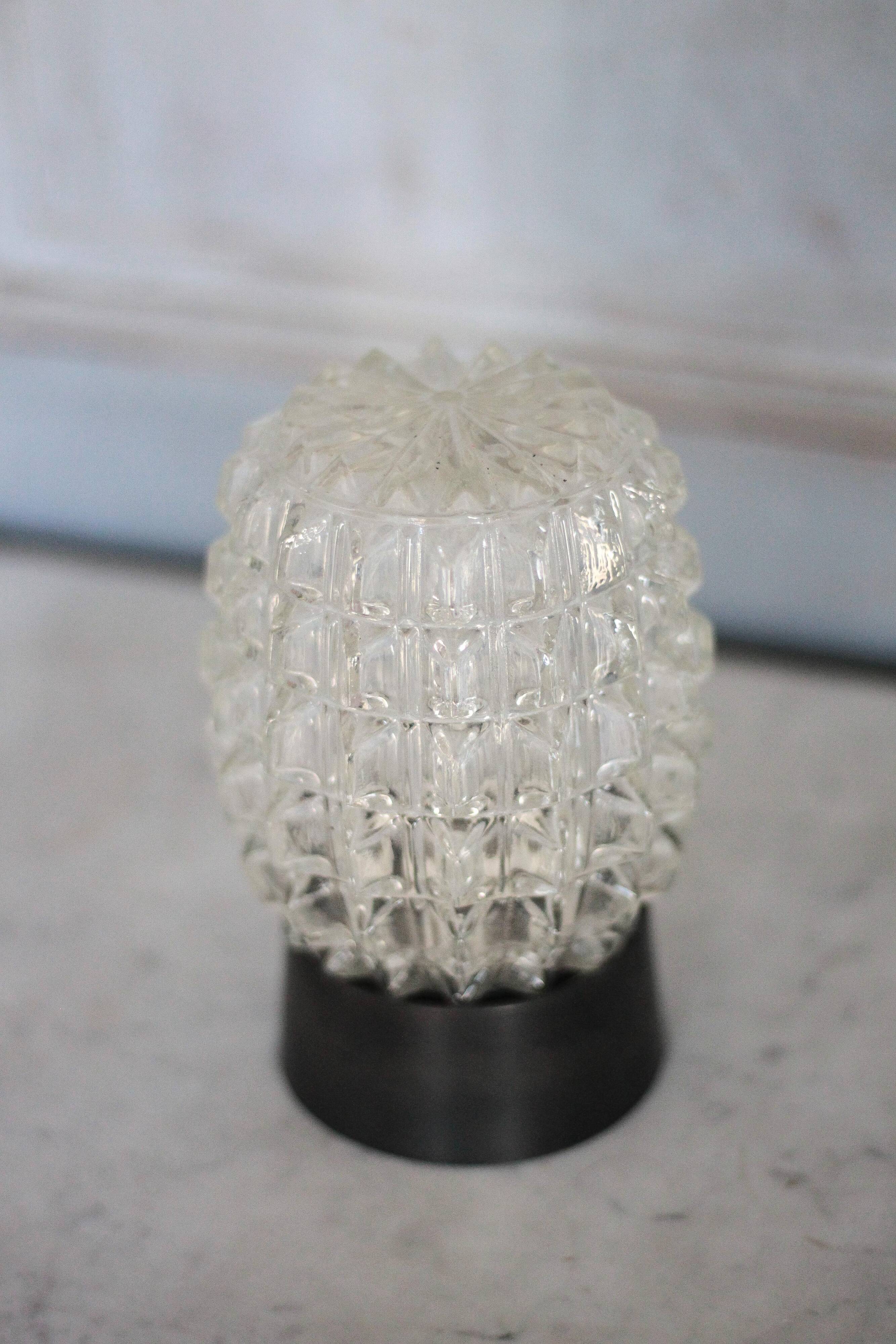 Vintage lamp, RZB Leuchten ceiling light in pineapple-shaped glass