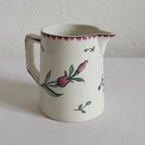Earthenware pitcher with floral decoration Digoin Sarreguemines