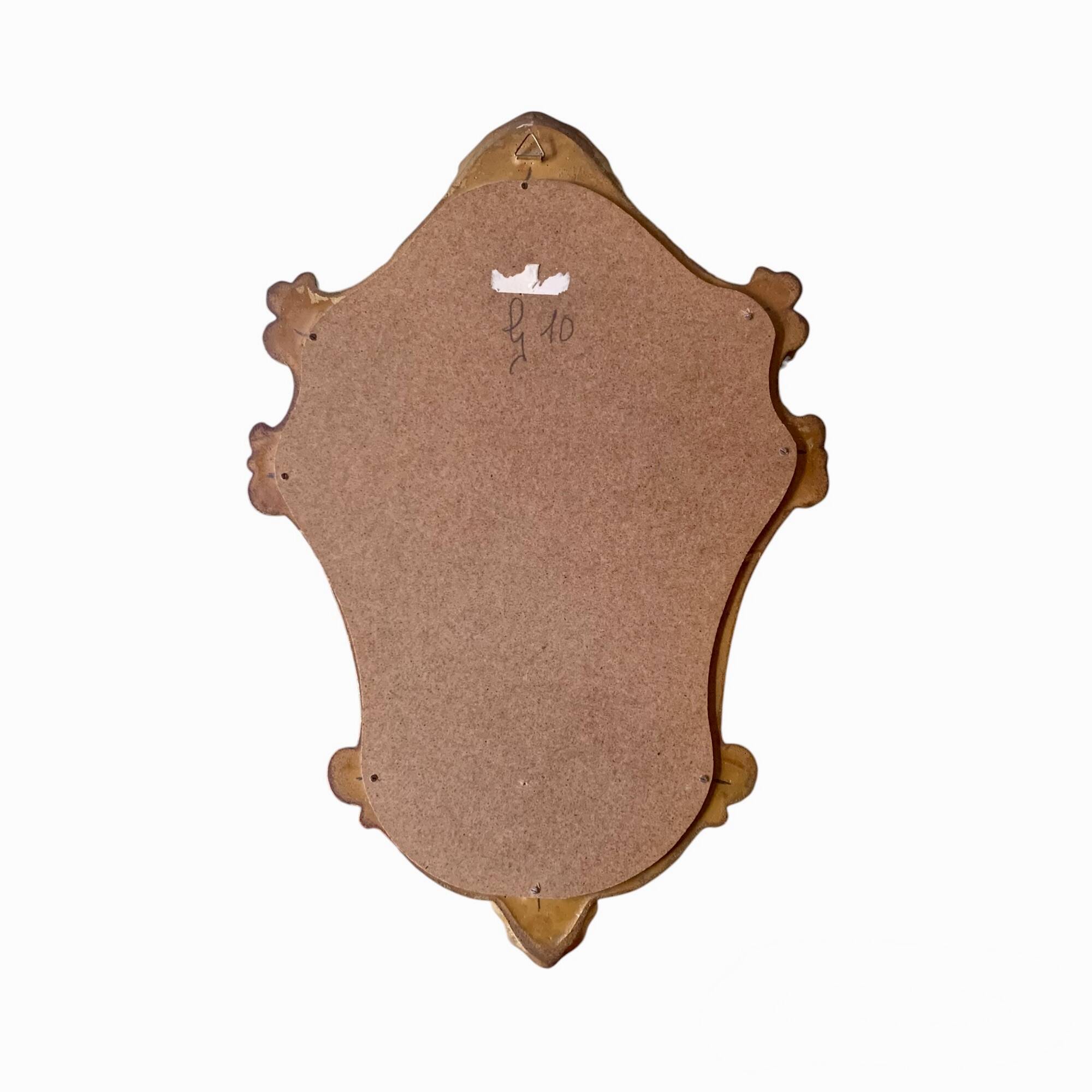 Vintage wall mirror in gold plaster - rococo style