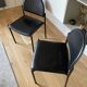 2 DLG PAULIN chairs made in Italy, metal and black leather