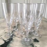 Set 8 vintage champagne flutes