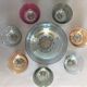 Cut and old coloured bowls