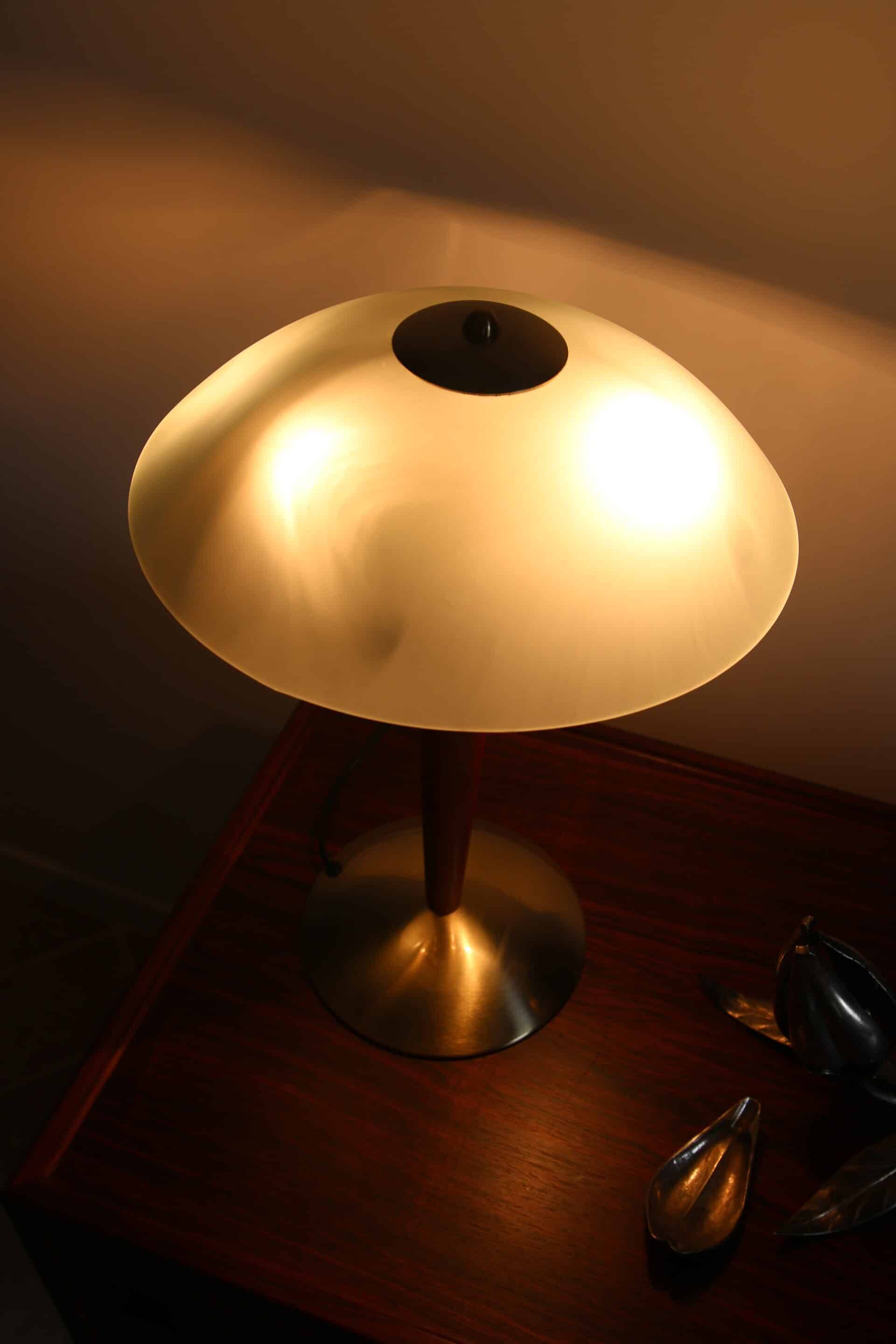 Lampe champignon postmoderne Verre et Bois