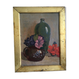 Signed still life oil painting