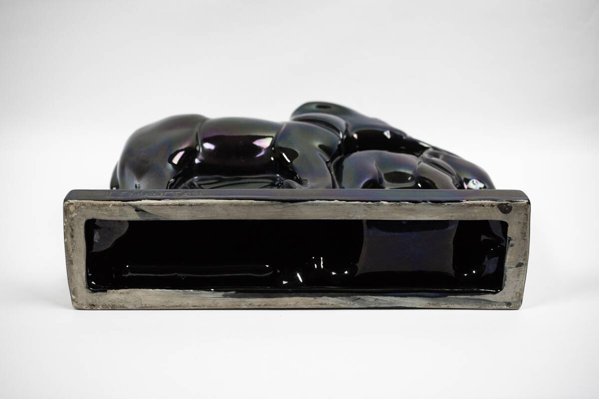 Charles lemanceau, saint-clément earthenware factory - elephant and baby elephant