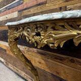 Gilded wooden console table – 1960s