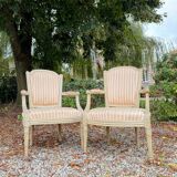 Jean Paul-françois Paire De Fauteuils En Bois Laqué D’époque Louis XVI XVIII Eme Siècle