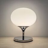 Lampe Space Age en verre opalin, acier chromé et fonte par Kaiser Leuchten,