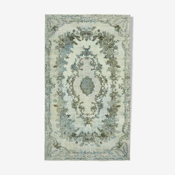 Handwoven 1980s 169 cm x 283 cm blue rug
