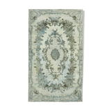 Handwoven 1980s 169 cm x 283 cm blue rug