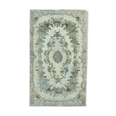 Handwoven 1980s 169 cm x 283 cm blue rug